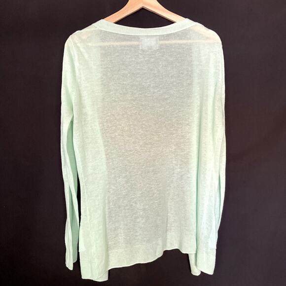 Cynthia Rowley soft mint semi sheer button down cardigan women's size medium - Picture 7 of 7